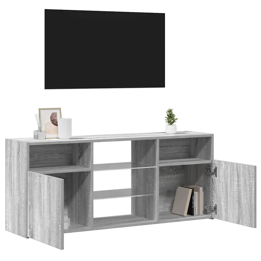 Mobile Porta TV con Luci LED Grigio Sonoma 120x30x50 cm 815715