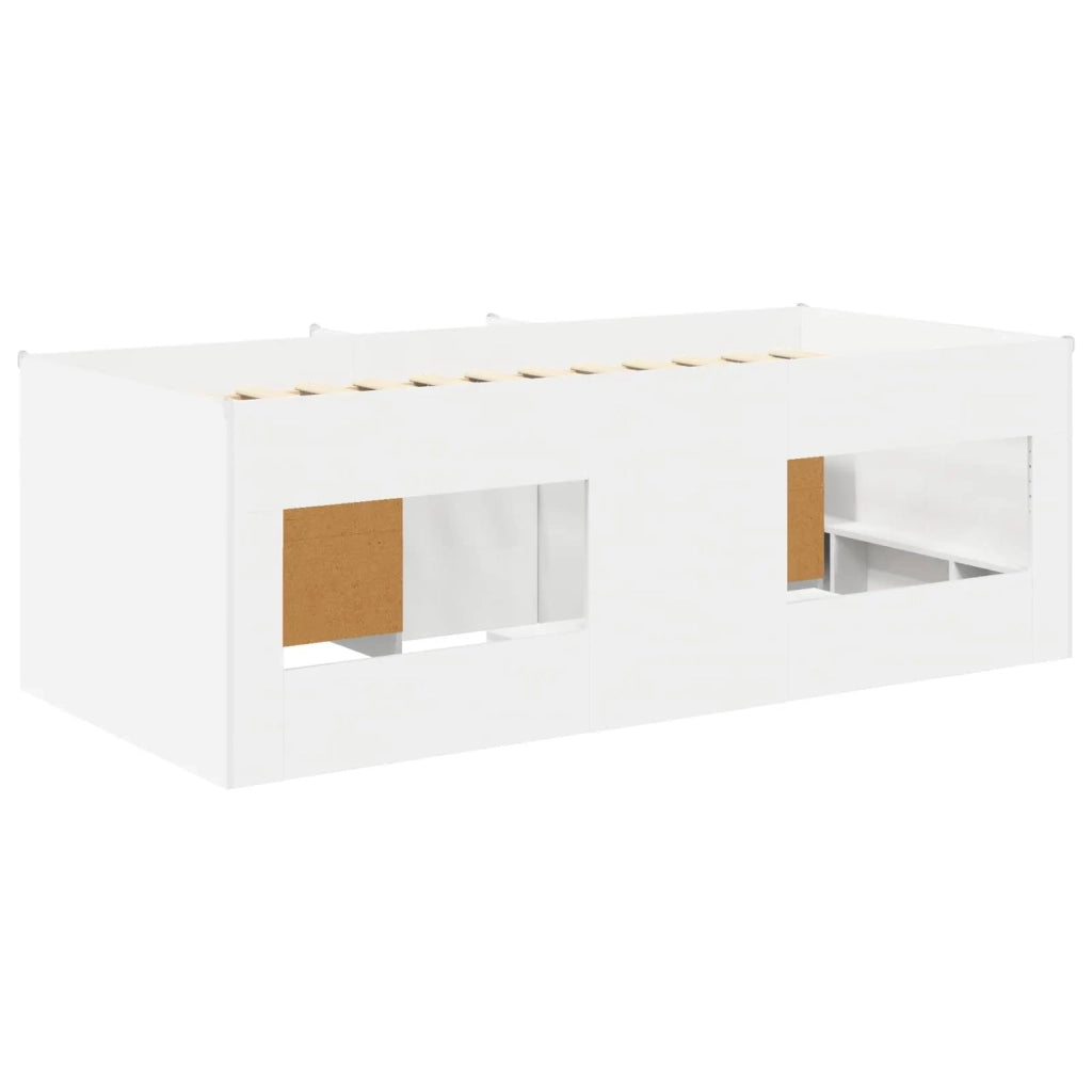 Struttura Letto Loft con Mobile 3 pcs Bianco Legno multistrato