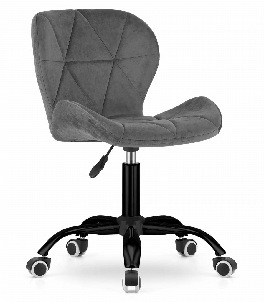 Sedia girevole Valora NOTO in velluto grigio scuro ergonomica per ufficio