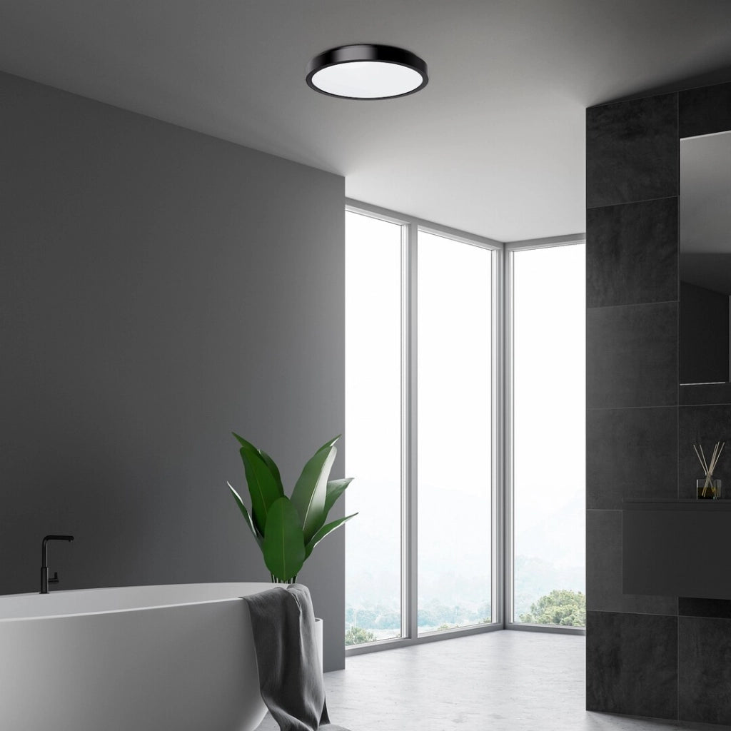 Plafoniera bagno tonda Ø35cm nero/bianco IP44 LED 36W Rabalux