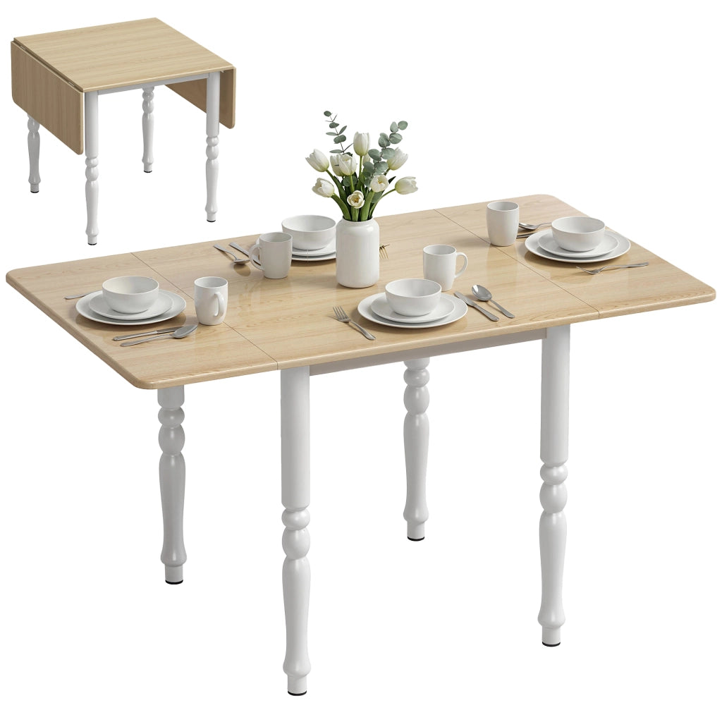 Tavolo Pieghevole da Pranzo Allungabile Legno Naturale ¨C zephmum ¨C 2-6 Persone