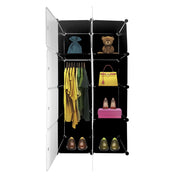 Cubo personalizzabile Guardaroba in scatola Semplicemente Nyana Home 8 Cubes/Doors Organizzazione domestica Appendiabiti Scarpiera 147x75x47 cm Nero