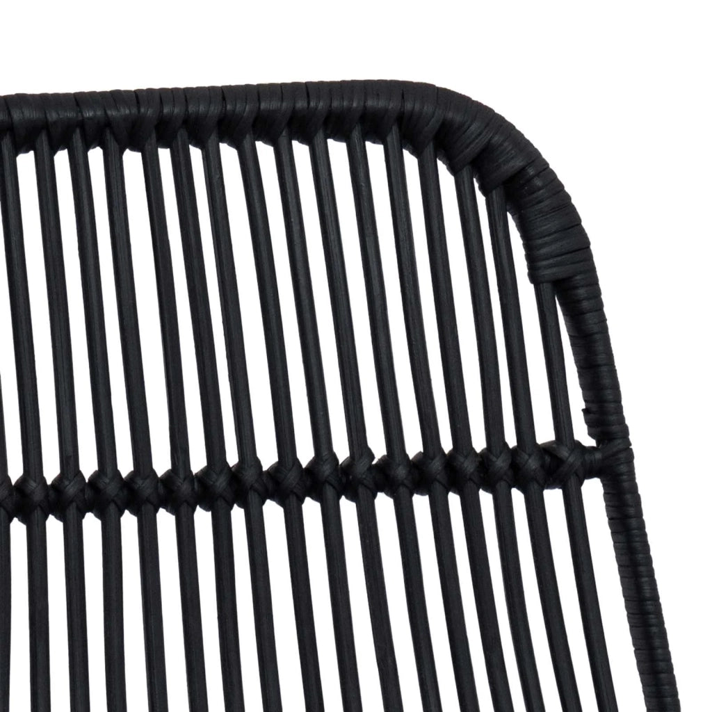 Sgabello da bar 2 pcs Nero 44 x 55 x 109 cm Rattan e acciaio