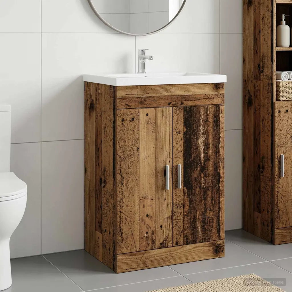 Mobiletto da Bagno Sotto Lavabo Legno antico 56 x 37,5 x 81 cm 890686