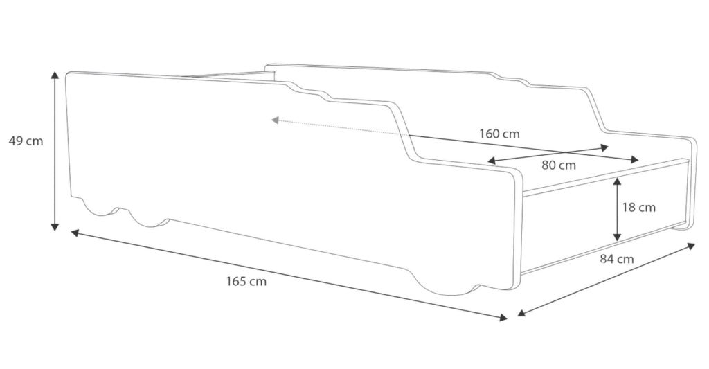 Letto auto per bambini 160x80 con materasso - Rocket