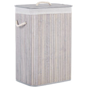 Cestino portaoggetti in bambù grigio chiaro con coperchio Cestino per biancheria Accessori pratici lavanderia bucato