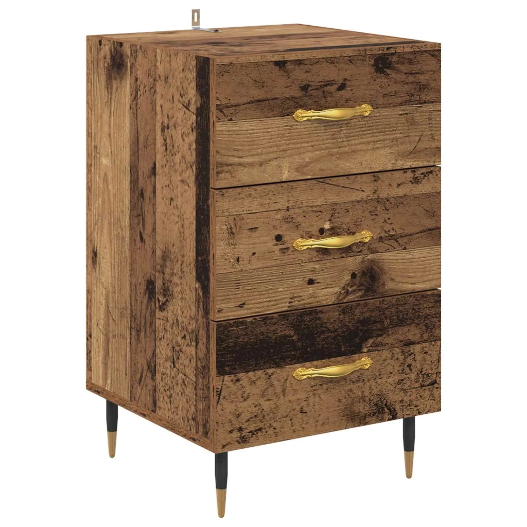Comodino | Armadio da Notte | Mobiletto da notte con cassetto Legno vecchio 40 x 40 x 66 cm