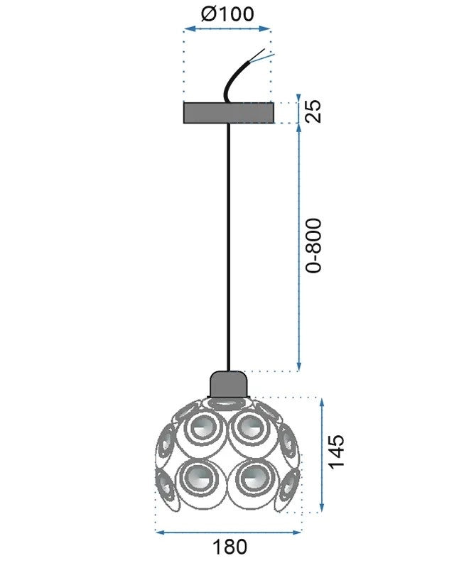 Lampada Pensile Palla Cristallo App206