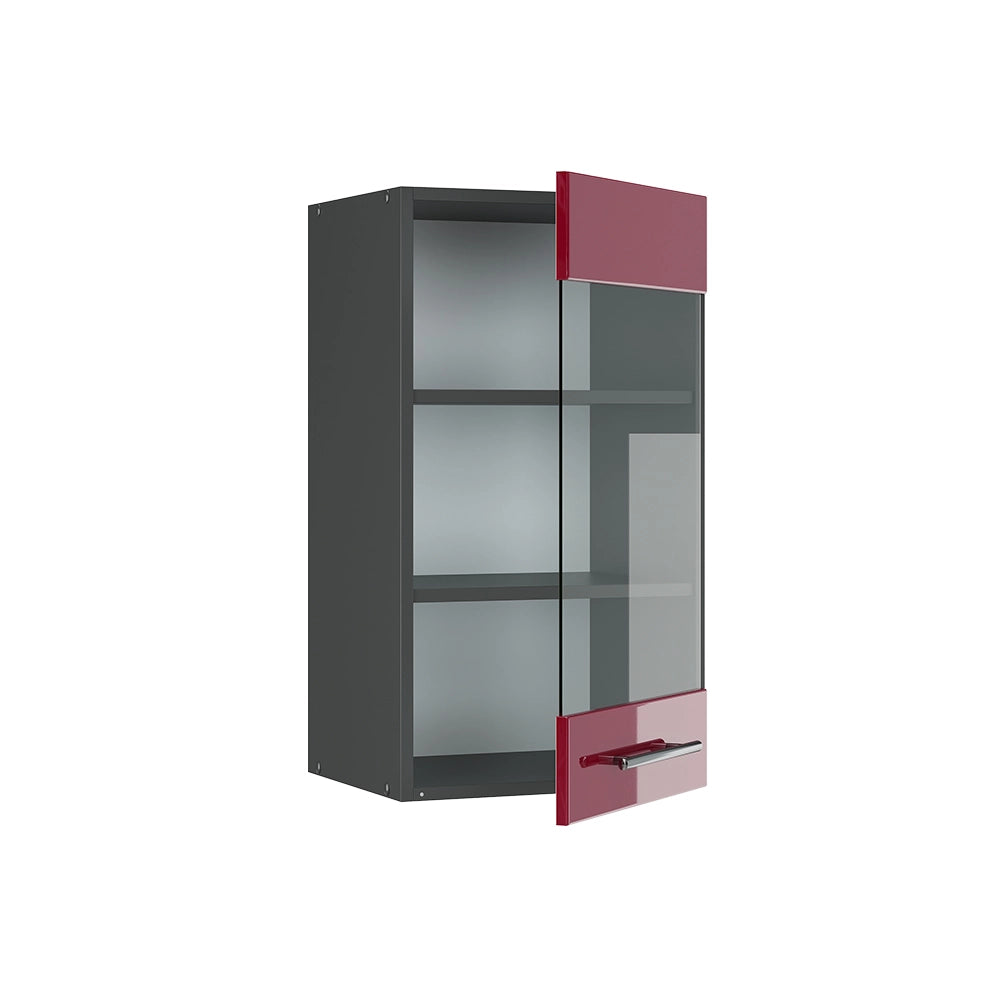 Vicco Mobile da cucina in vetro Rosso bordeaux lucido 40 cm