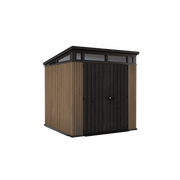 Casetta da giardino in resina effetto legno EVOTECH+ 216x218 cm - pavimento e doppia porta - carico neve 150 kg/m² – Pent 7x7 Signature Venetian - Keter