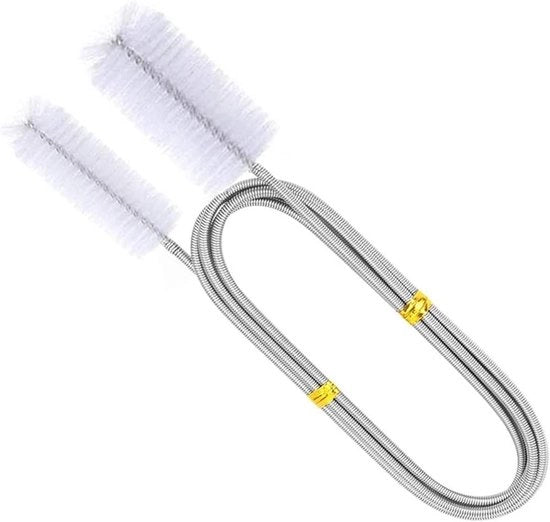 Pulitore per acquari a doppia faccia 150cm con seta flessibile per serpenti acquatici e tubi filtranti (bianco)