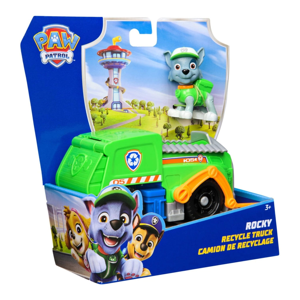 Paw Patrol, Camion di Rocky 2025, Veicolo e Personaggio Rocky,Spin Master,Eta 3+