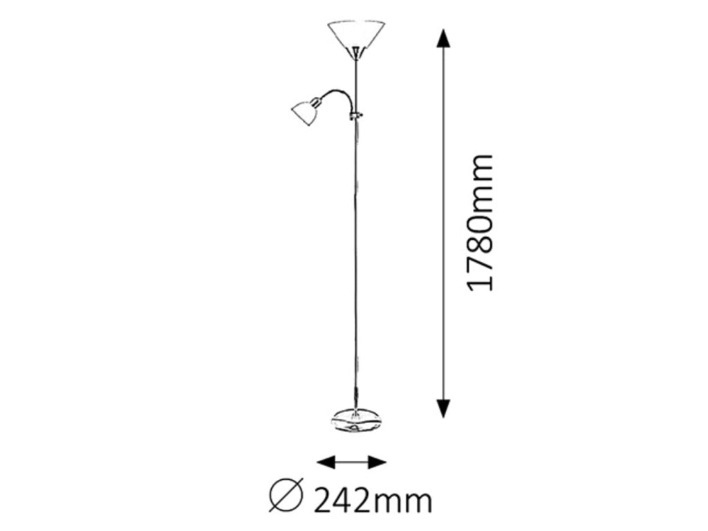Lampada da terra Rabalux 4062 lettura E27+E14 nera