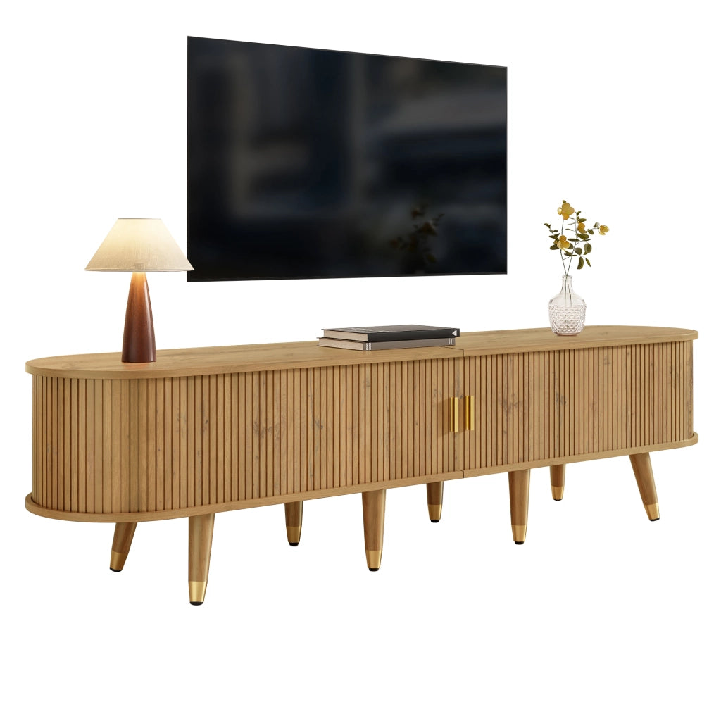 Mobile TV con 2 Ante Scorrevoli; Cassetti e Vani Aperti; Gestione dei Cavi; Soggiorno; 175 × 38 × 45 cm