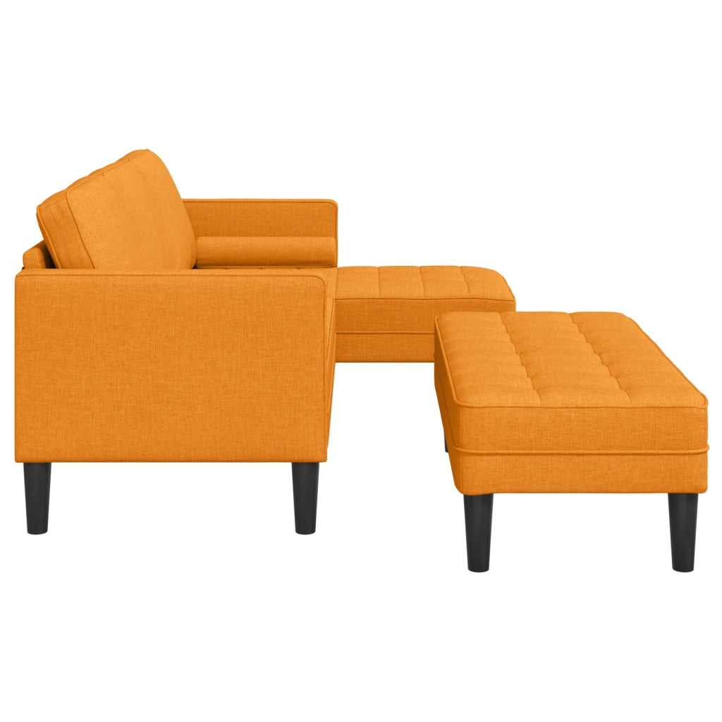Set di divani da 2 pezzi con cuscini in tessuto giallo scuro