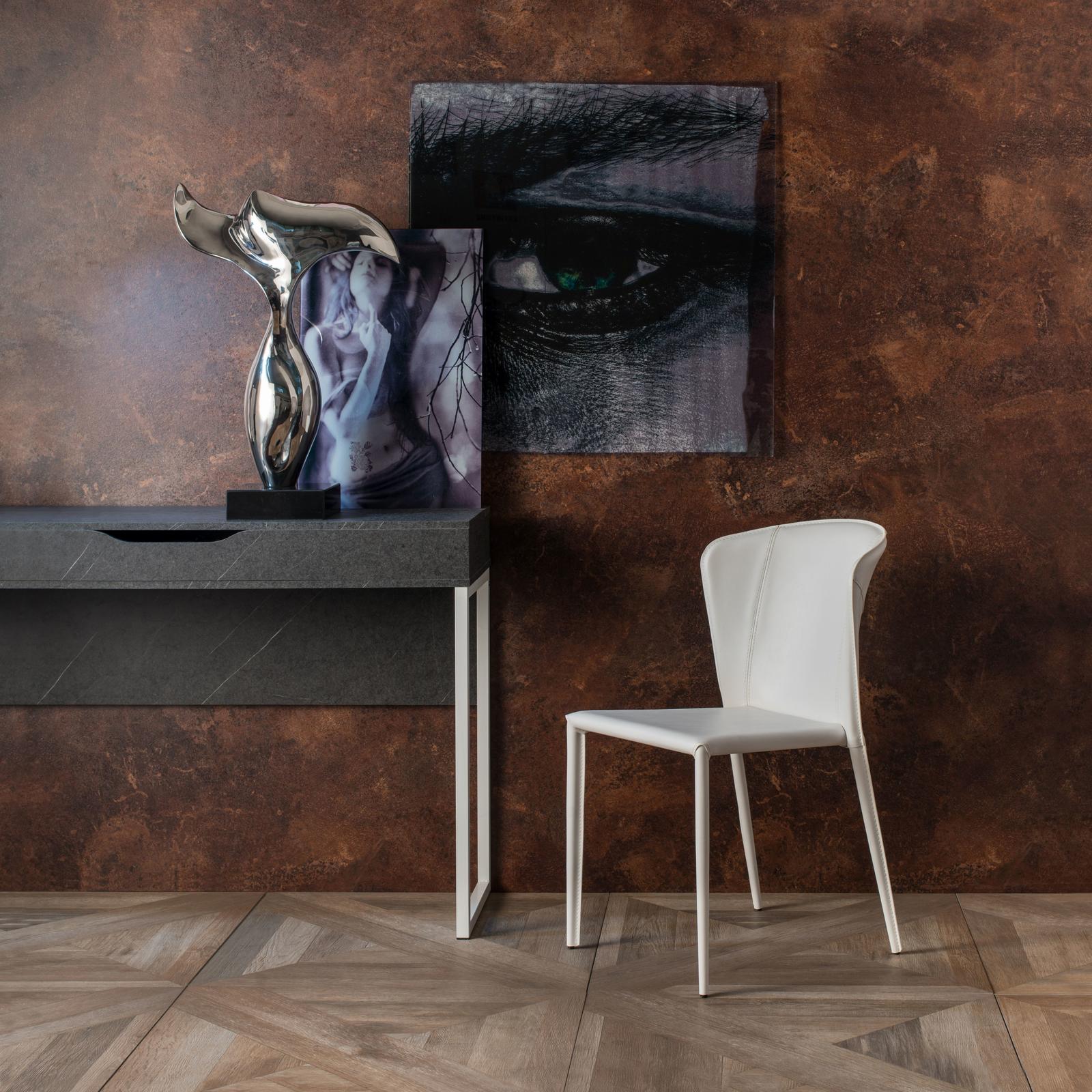 Set 4 Sedie 49x56xH82 cm in Similcuoio Break Bianco