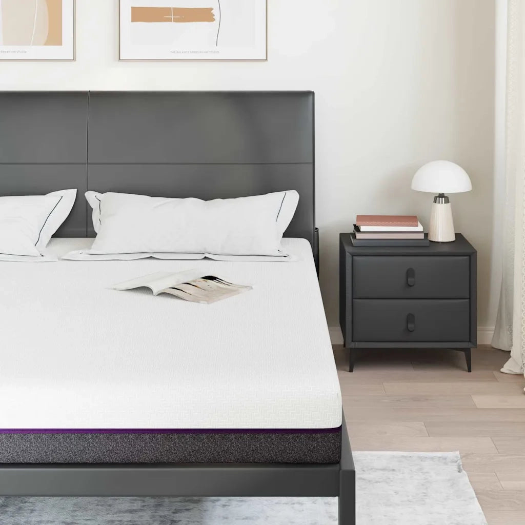 Materasso-Materasso per letto Bianco e Grigio 200 x 200 cm Tessuto Jacquard