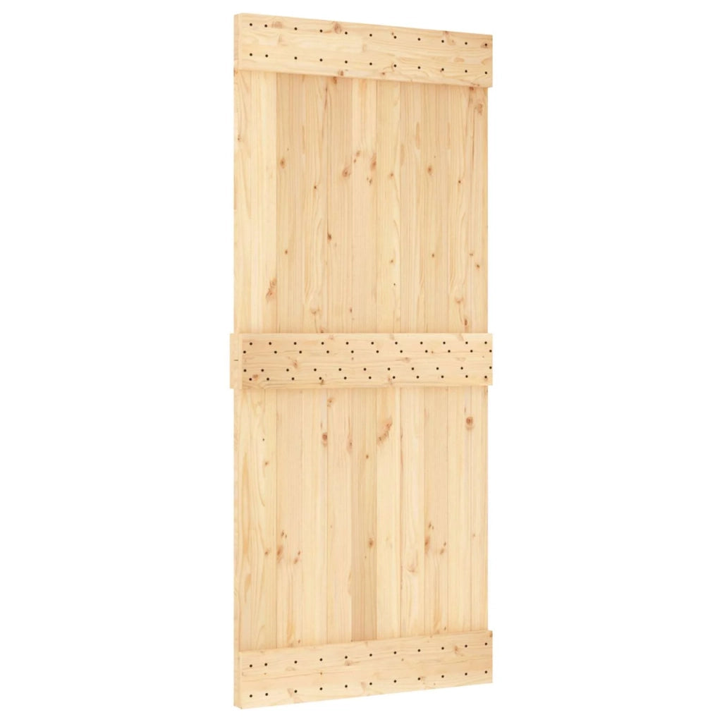 Porta scorrevole Naturale e Nero 90 x 210 cm 3445124