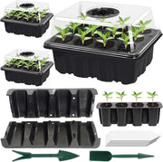 Set di propagazione 3 pezzi mini-broeikas con 36 celle contenitore di propagazione in plastica con coperchio e ventilazione per piante da seme.