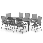 Set da pranzo da giardino per esterni in acciaio antracite da 9 pezzi 02_0014066