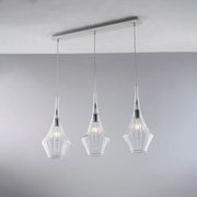 Lampada binaria in ferro con vetri pyrex 75x10x49