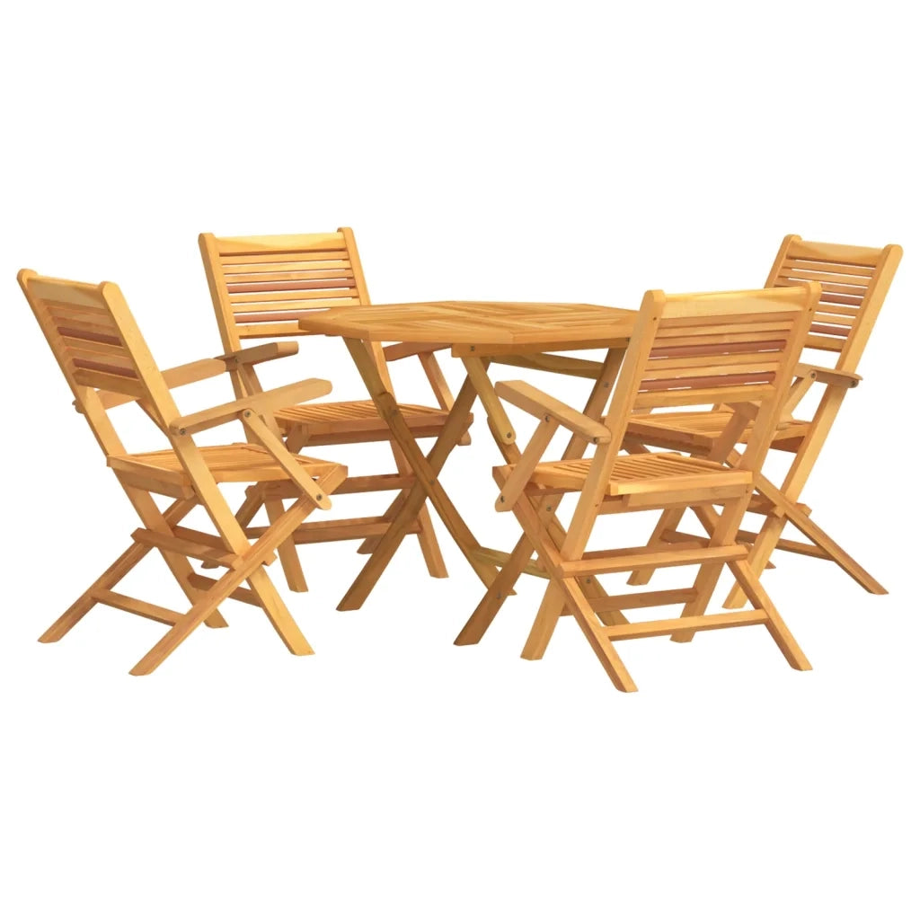 Set da Pranzo per Giardino 5 pz in Legno Massello di Teak 3155032