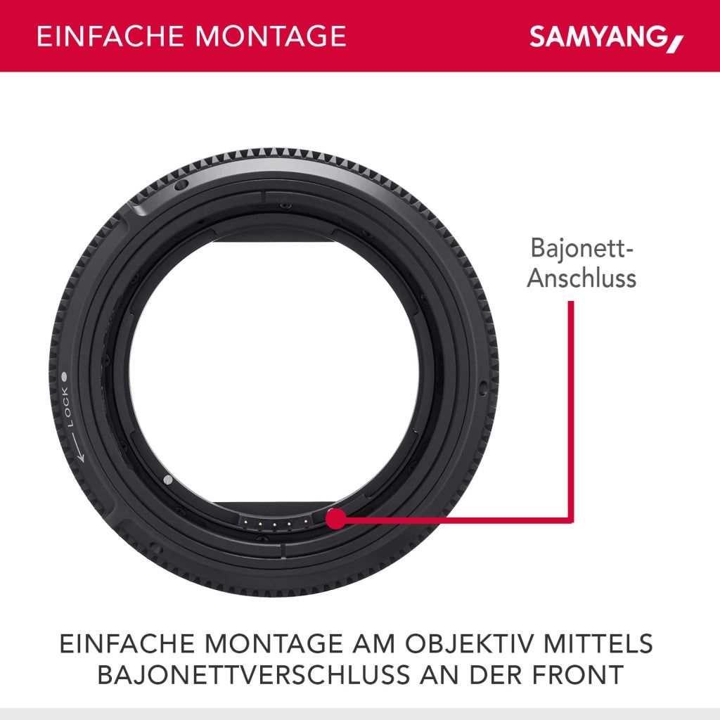MF Adattatore per obiettivi video V-AF - messa a fuoco manuale precisa con una corsa di messa a fuoco fino a 300°, compatibile con il matte box D95, ideale per le produzioni cinematografiche