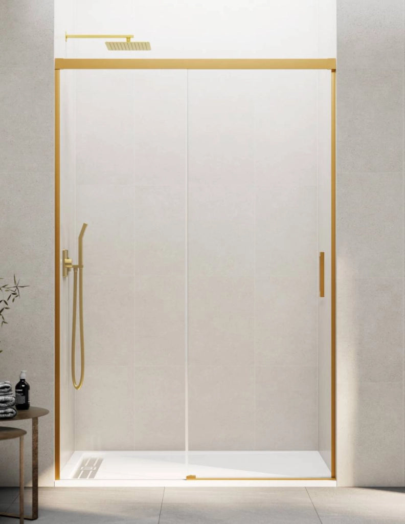 Porta doccia scorrevole 1+1 THALASSA (BASIC) 180 cm Profilo Oro vetro trasparente