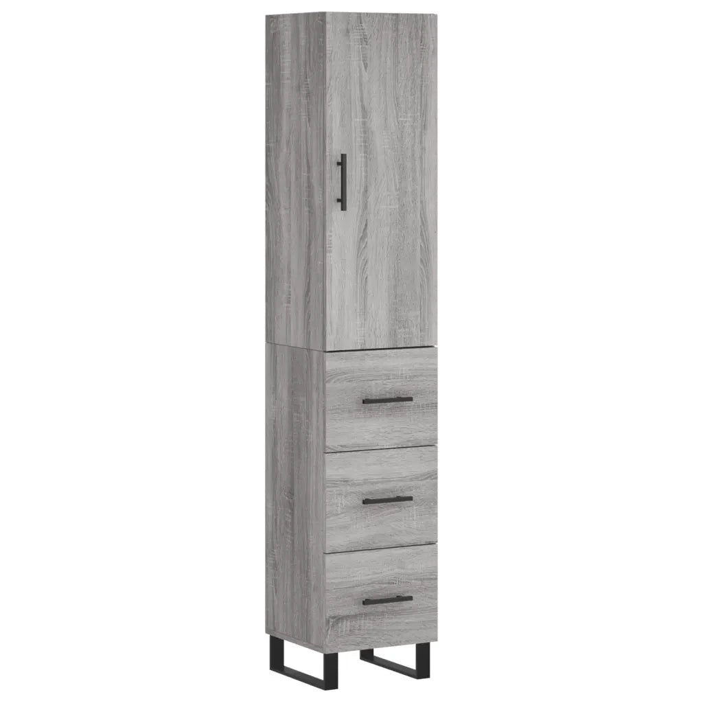 Credenza-Buffet-Armadio da cucina Grigio Sonoma 34,5x34x180 cm in Legno Multistrato 912686
