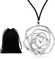 Catenelle floreali con tas di conservazione - collana spirale per donna - grande fermaglio collana ornamento - regolabile - regalo per donna .