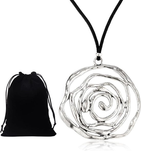 Catenelle floreali con tas di conservazione - collana spirale per donna - grande fermaglio collana ornamento - regolabile - regalo per donna .