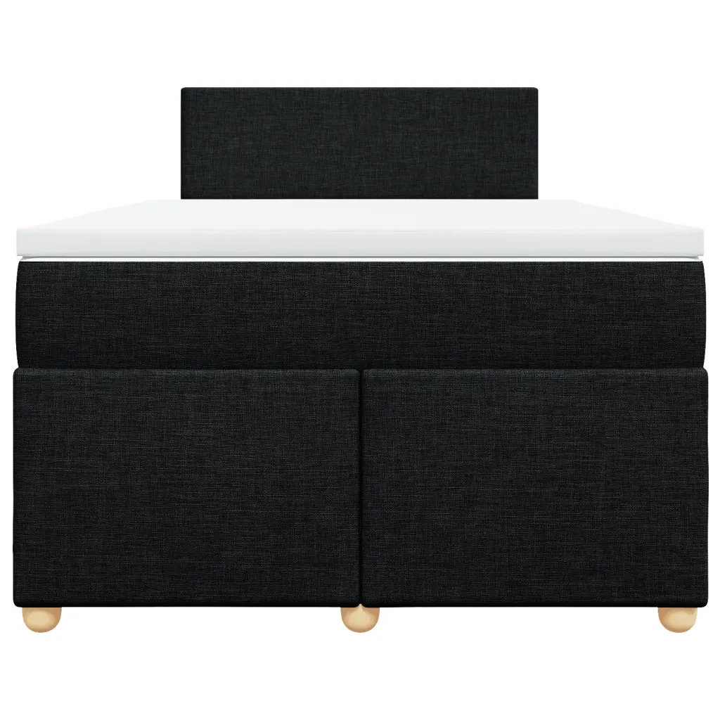 Giroletto a Molle con Materasso Nero 120x200 cm in Tessuto
