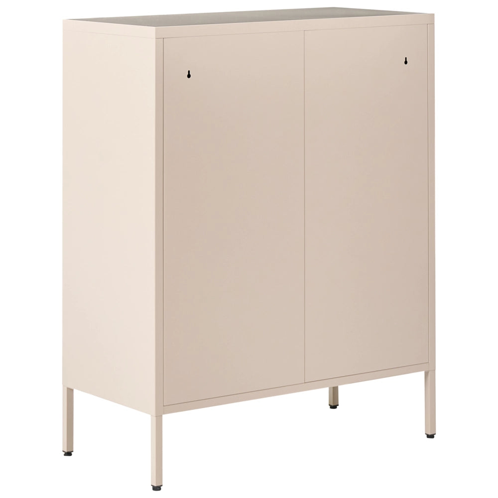 Cassettiera a 4 cassetti in acciaio metallico beige stile industriale per casa ufficio e soggiorno