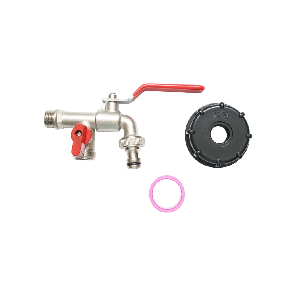 Rubinetto di scarico 1/2 in ottone per serbatoio IBC con filettatura interna da 60 mm
