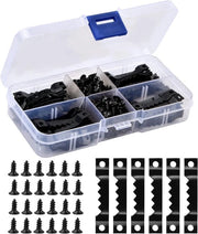 Set di attacchi e viti per quadri - 2 set - Grucce e viti a dente di sega - Sistema di appoggio completo per quadri e fissaggio alla parete - 300 pezzi (100 grucce + 200 viti)