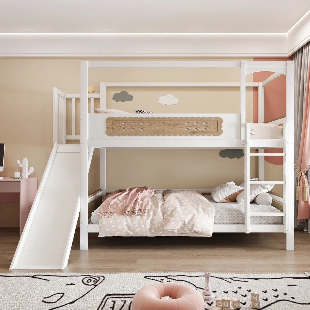 Letto a Castello Bambini con Scivolo e Scala ¨C MINIMAL ¨C Legno 90x200