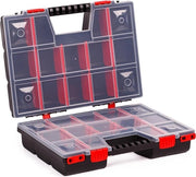 Scatola a cassetti doppia faccia con 30 contenitori regolabili - 390 x 290 x 130 mm - cassa di ordinamento per piccoli componenti - box di accessori - attrezzo di officina