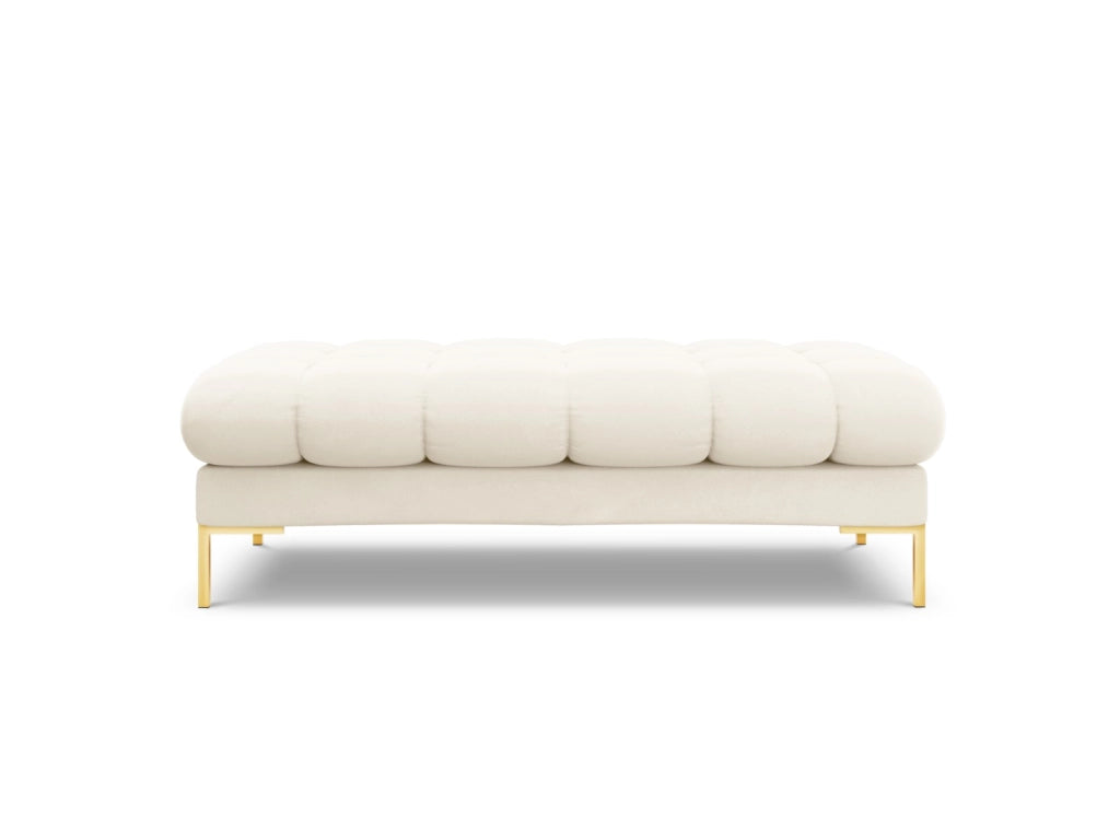 Cosmopolitan Design - Panca "Bali" 2 posti in velluto beige chiaro 