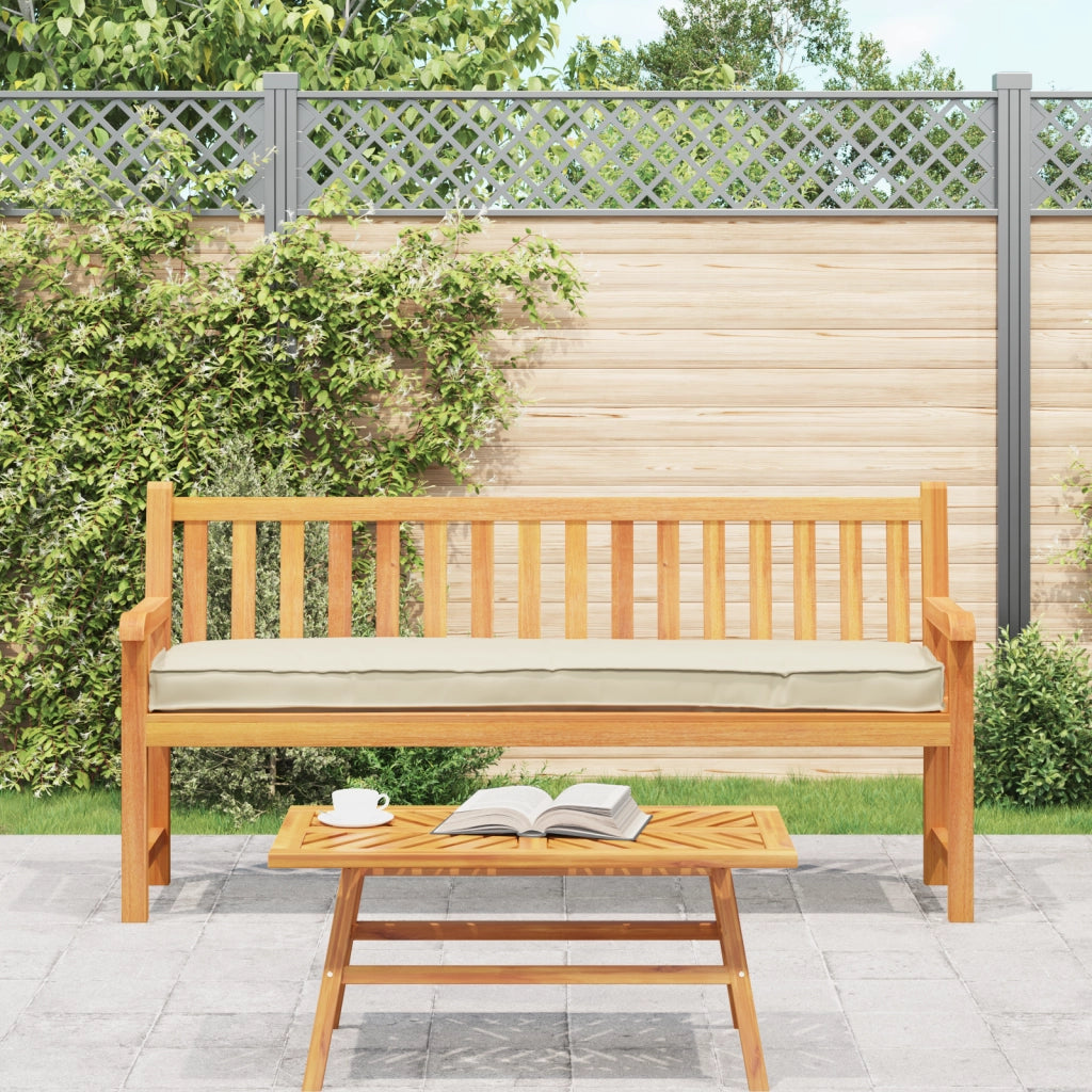 vitaXL Cuscino per Panchina Panna 200x40x8 cm Tessuto Oxford