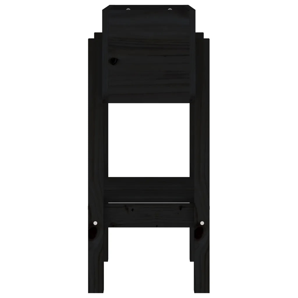 Fioriera da Giardino Nera 62x30x69 cm Legno Massello di Pino