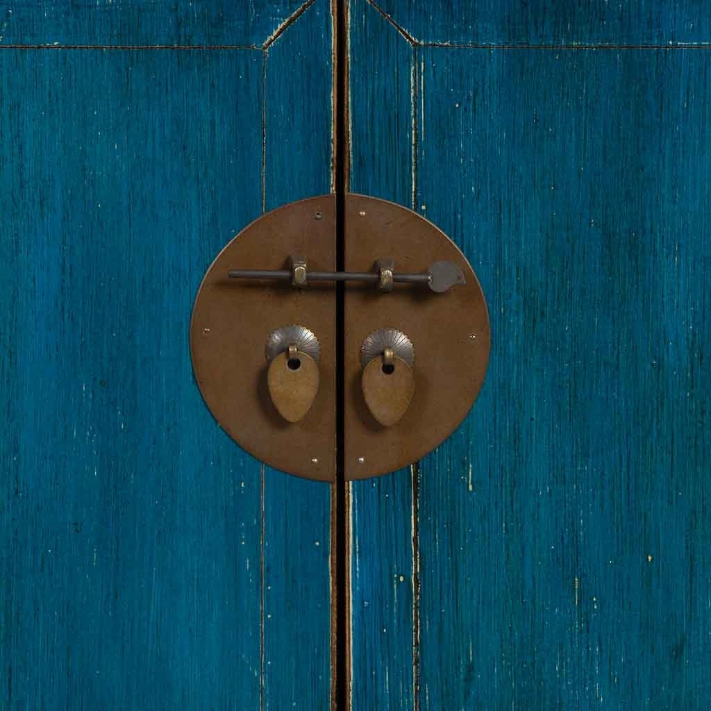 Mobile da ingresso in legno blu 88x40x87h cm