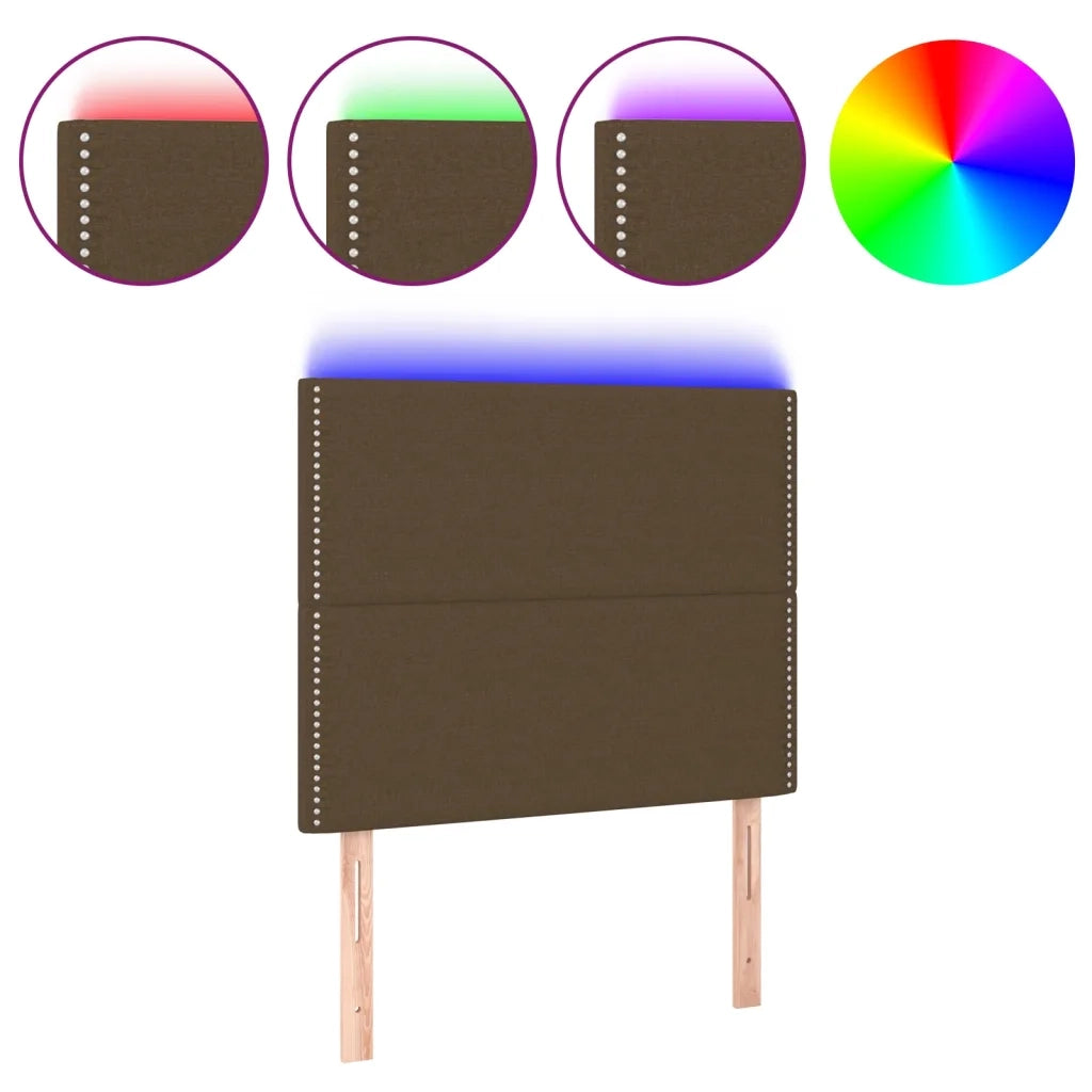Testiera a LED Marrone Scuro 100x5x118/128 cm in Tessuto 3122277