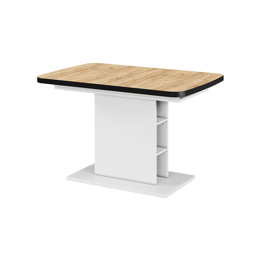 Vicco Tavolo da pranzo Estensibile Nero/Rovere Goldkraft/Bianco 120/160 x 80 cm 2 parti