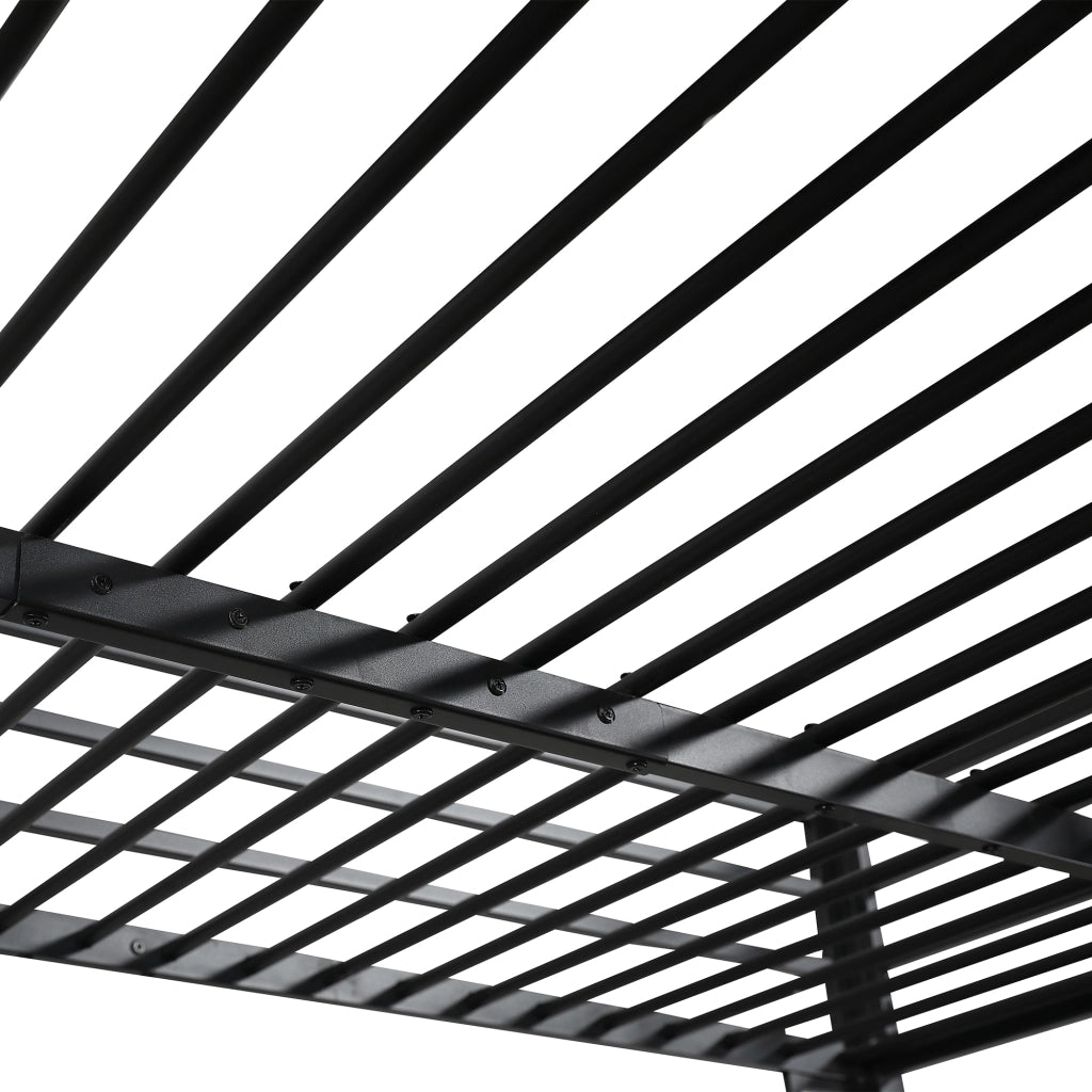 Letto a castello con scrivania e scaffale - Zephmum - 120x200cm - Nero - Stabile con scale sicure