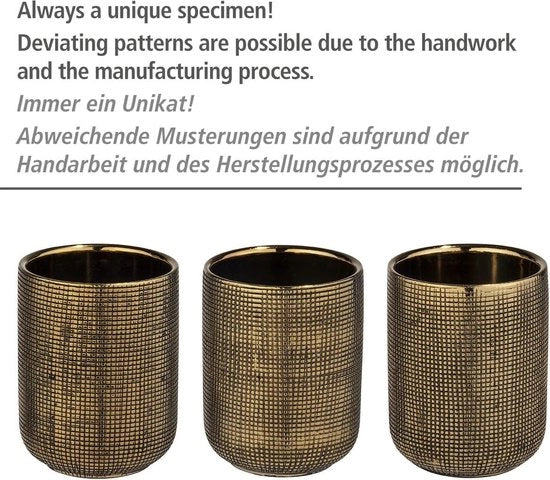 Sostegno di pennello di alta qualità - ceramica lussuosa - mano a mano decorato - inclusa testa di pennello intercambiabile - oro - 8 cm - 115 x 40 cm