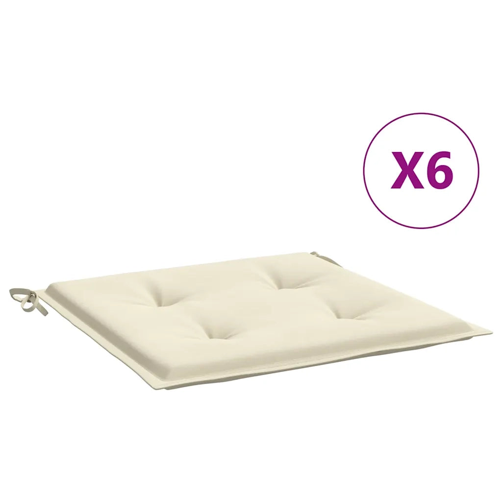 Cuscini per Sedia 6 pz Crema 40x40x4 cm in Tessuto Oxford 314007