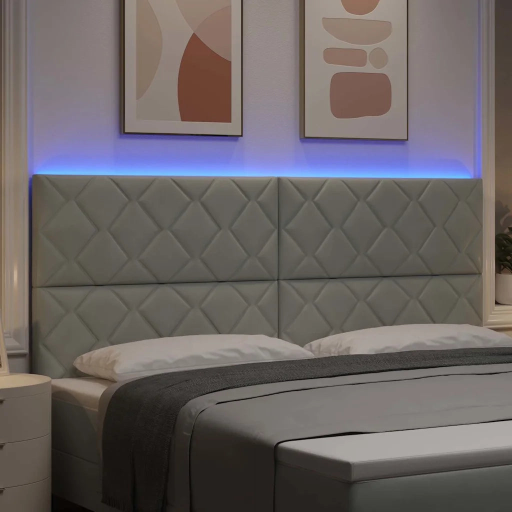 Testiera LED Grigio chiaro 200 cm Pelle Sintetica 3338560