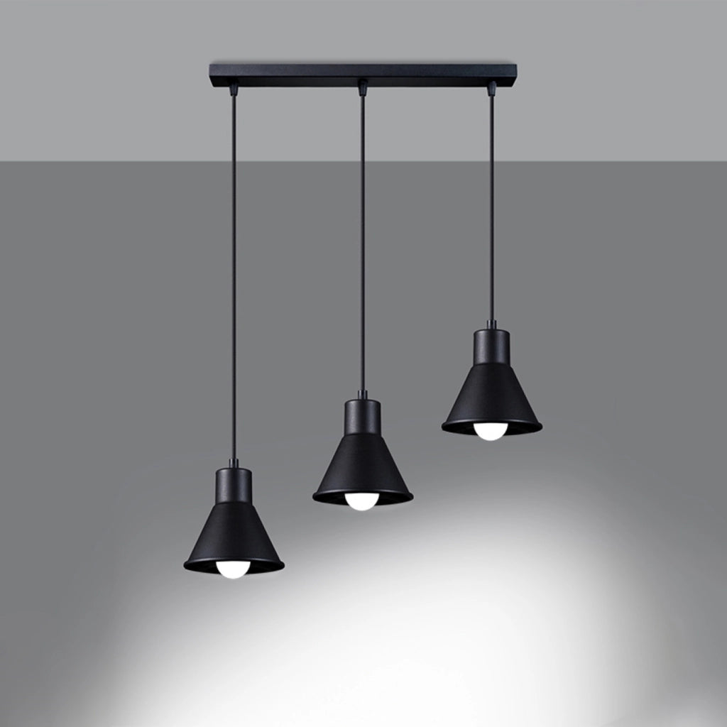 Lampadario MUSARO 3 luci nero E27 Pure Lume PU.0986