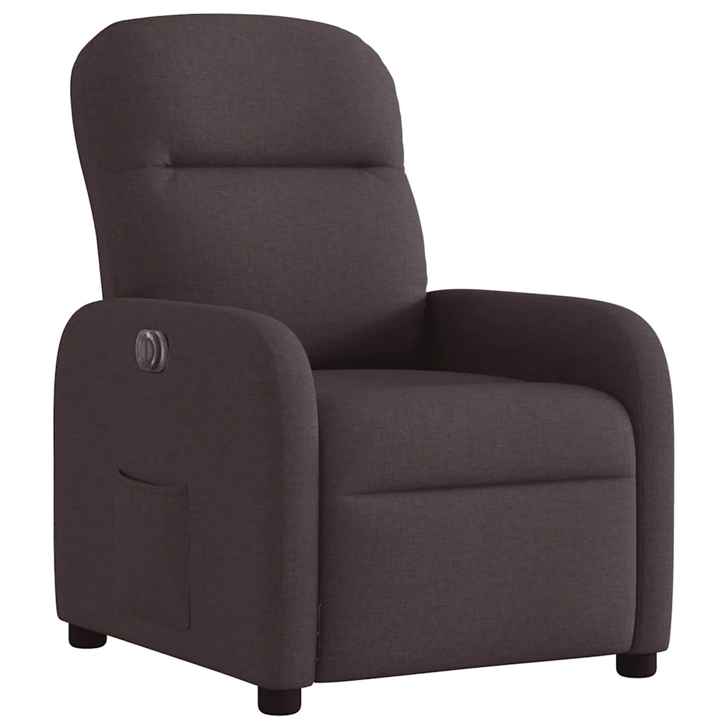 Poltrona Elettrica Reclinabile Marrone Scuro in Tessuto 3302957