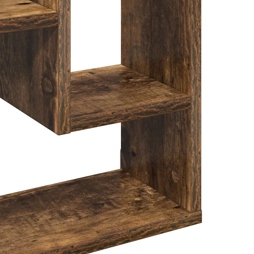 Mensola a Muro Rovere Fumo 36x16x90 cm in Legno Multistrato 815846